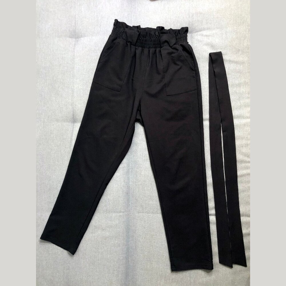 GRACE KARIN Women's Hight Waisted Cropped Paper Bag Business Casual Pants Size S